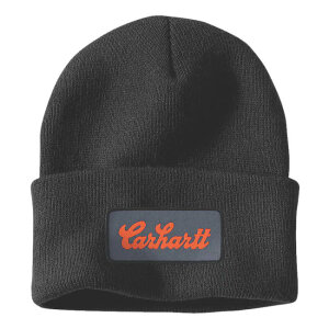 Carhartt Knit Cuffed Script Patch beanie black One size...