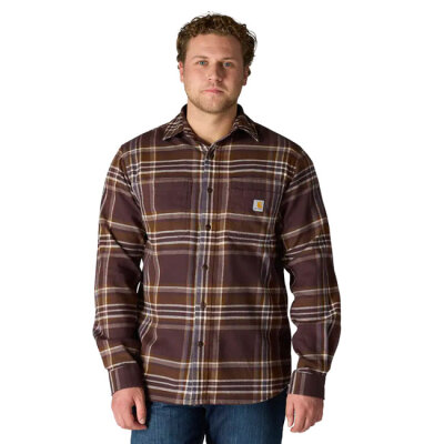 Carhartt Flannel Plaid shirt dark sepia Size S