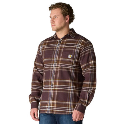 Carhartt Flannel Plaid shirt dark sepia Size S