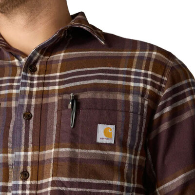 Carhartt Flannel Plaid shirt dark sepia Size S