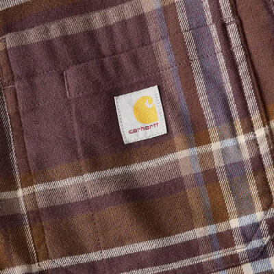 Carhartt Flannel Plaid shirt dark sepia Size S