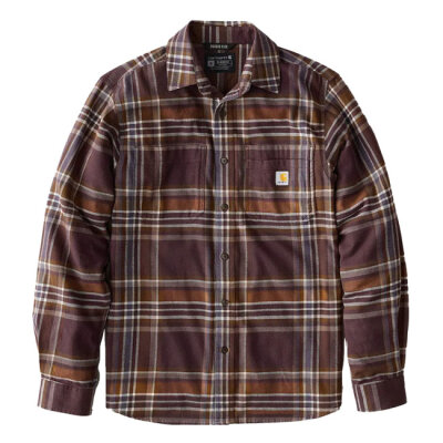 Carhartt Flannel Plaid shirt dark sepia Size M
