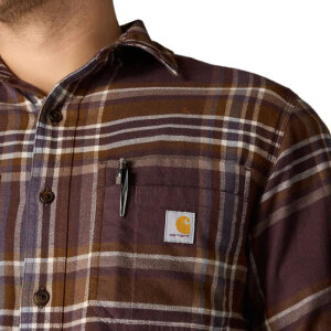 Carhartt Flannel Plaid shirt dark sepia Size L