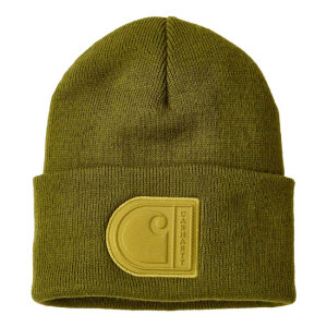 Carhartt Knit Cuffed C Patch beanie dark bronzed green...