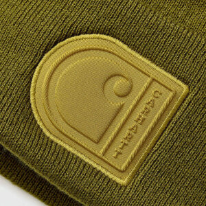 Carhartt Knit Cuffed C Patch beanie dark bronzed green...