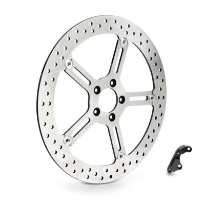 Arlen Ness, 15" Jagged front Big Brake rotor kit. Left side