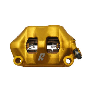 Accossato, 100mm Monoblock radial brake caliper right. Gold Universal fit for all 100mm sized radial caliper brackets and forks.