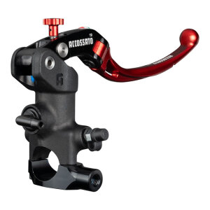 Accossato, radial brake master cyl. Long lever NRST. Red