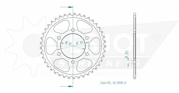 Sprocket Rear 41t 525