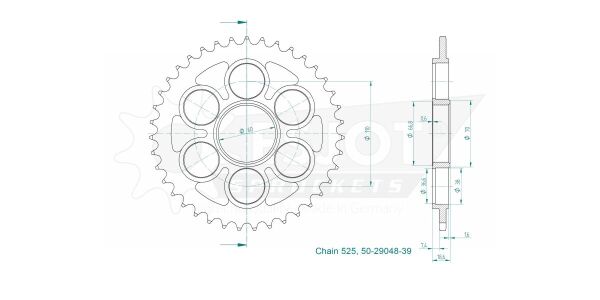 Sprocket Rear 39t 525