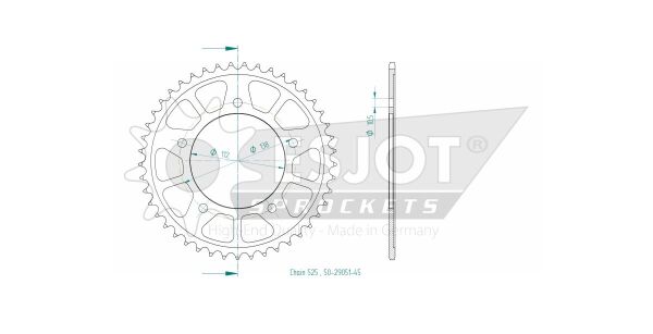 Sprocket Rear 45t 525