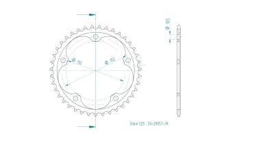 Sprocket Rear 39t 525