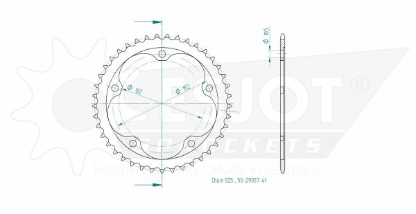 Sprocket Rear 41t 525