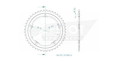 Sprocket Rear 44t 525