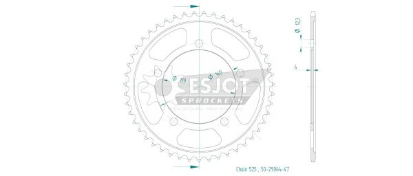 Sprocket Rear 47t 525