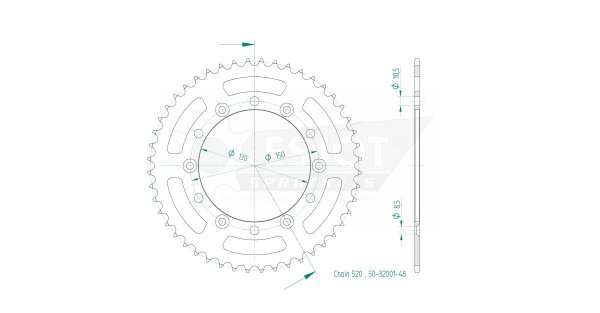 Sprocket Rear 48t 520