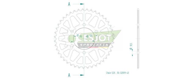 Sprocket Rear 43t 520