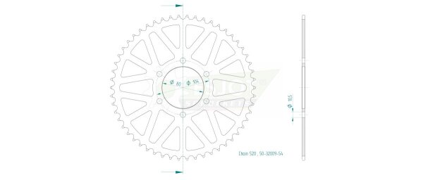 Sprocket Rear 54t 520