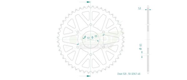 Sprocket Rear 48t 520