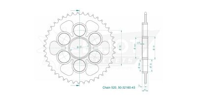 Sprocket Rear 43t 520