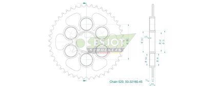 Sprocket Rear 45t 520