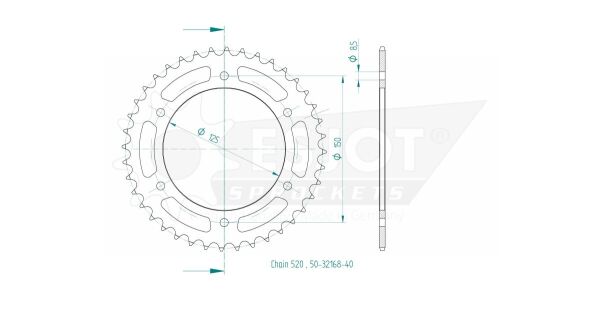 Sprocket Rear 40t 520