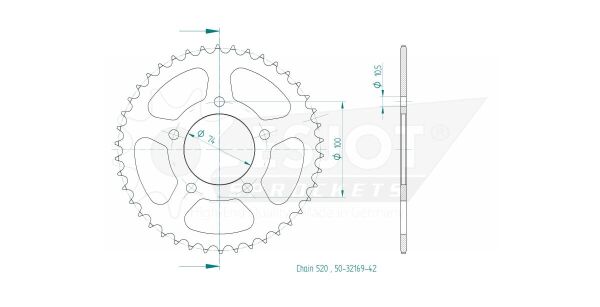Sprocket Rear 42t 520