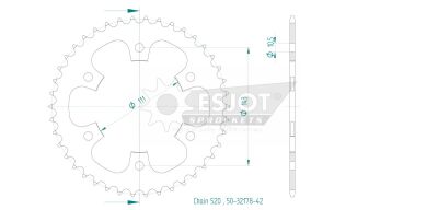 Sprocket Rear 42t 520