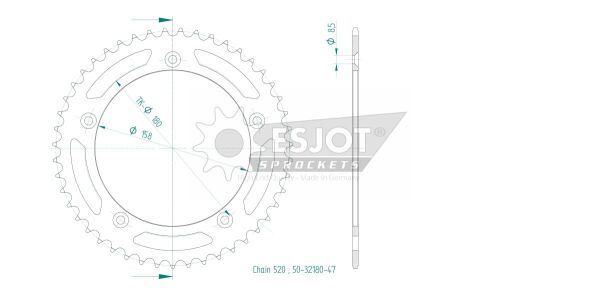 Sprocket Rear 47t 520