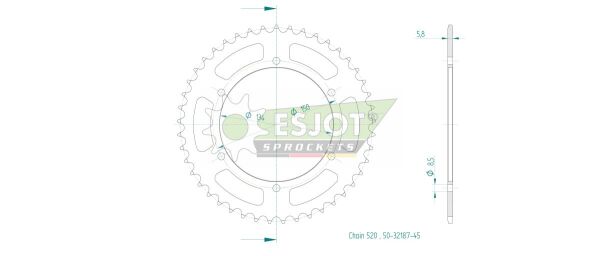 Sprocket Rear 45t 520