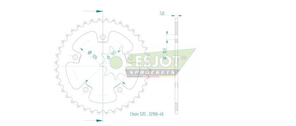 Sprocket Rear 40t 520