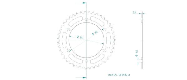 Sprocket Rear 43t 520