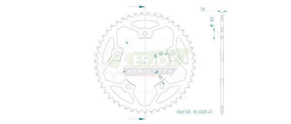 Sprocket Rear 47t 520