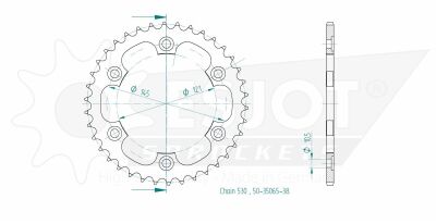 Sprocket Rear 38t 530