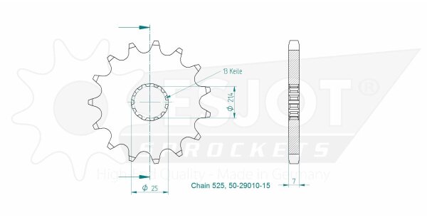 Sprocket Front 15t 525