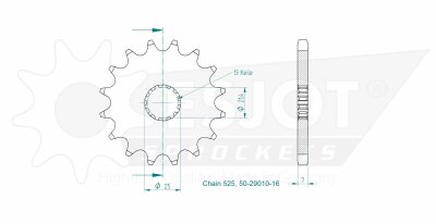 Sprocket Front 16t 525