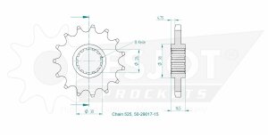 Sprocket Front 15t 525