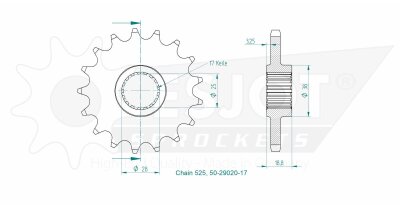Sprocket Front 17t 525