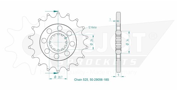 Sprocket Front 18t 525