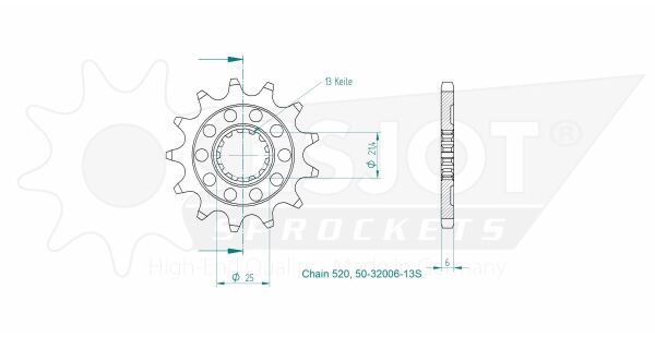 Sprocket Front 13t 520