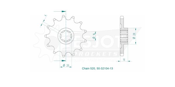 Sprocket Front 13t 520