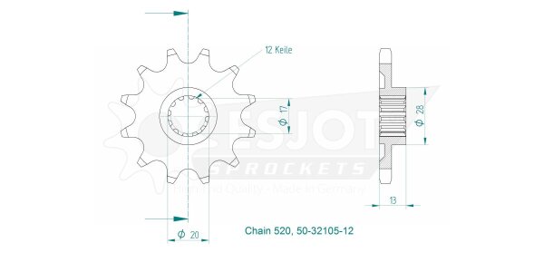 Sprocket Front 12t 520