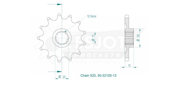 Sprocket Front 13t 520