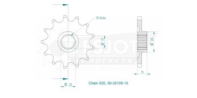 Sprocket Front 13t 520