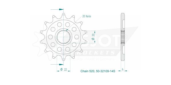 Sprocket Front 14t 520