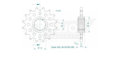Sprocket Front 16t 520