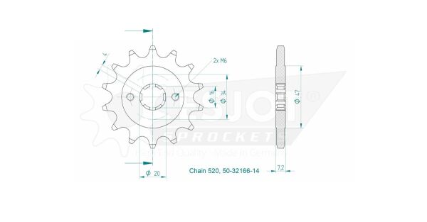 Sprocket Front 14t 520