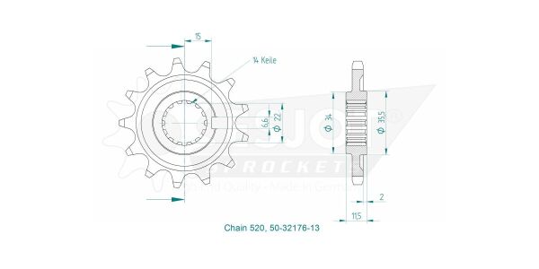 Sprocket Front 13t 520