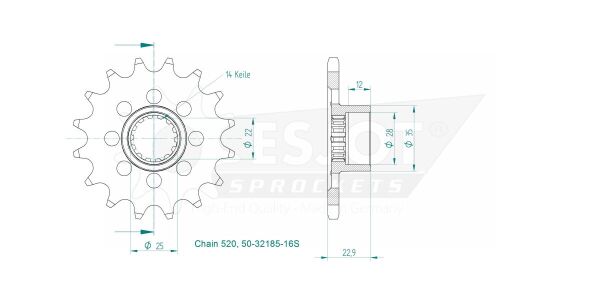 Sprocket Front 16t 520