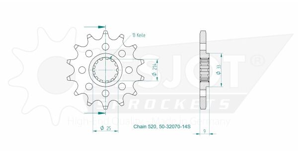 Sprocket Front 14t 520